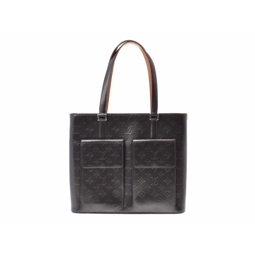Louis Vuitton Monogram Matte Wilwood Black Leather Tote Bag